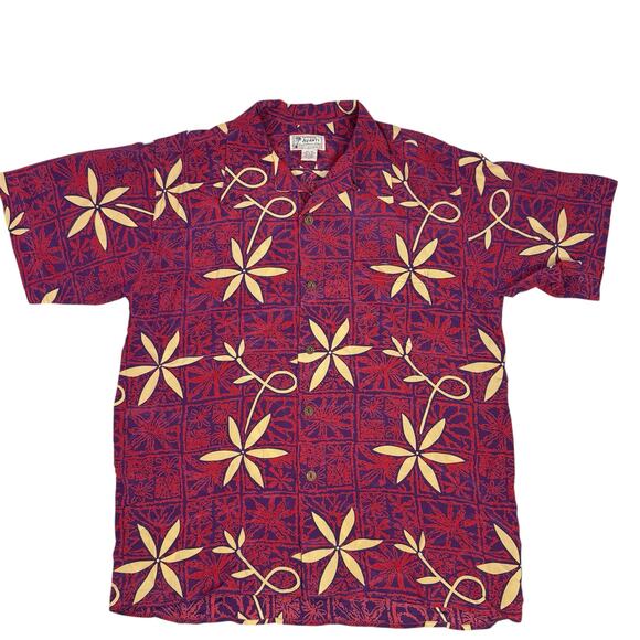 AVANTI Blue Hawaii Elvis Presley Silk Tropical Shirt Large Aloha Vintage Tiki